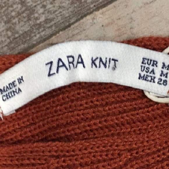 Zara burnt orange knit tie dress size medium - Picture 4 of 5
